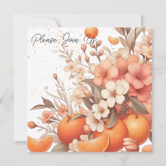 Zoete Citrus Sinaasappels en Bloemen Neutraal Kaart (Voorkant)