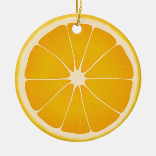 Zoete Citrus Slice Tree Decor Keramisch Ornament (Voorkant)