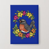 Zoete Connecticut Vogel Met Mirabilis Button (Voorkant)