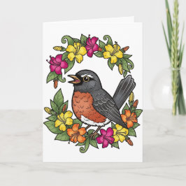 Zoete Connecticut vogel met Mirabilis Feestdagen Kaart