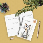Zoete contemplatieve kat gepersonaliseerd planner
