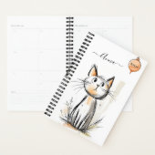 Zoete contemplatieve kat gepersonaliseerd planner (Display)