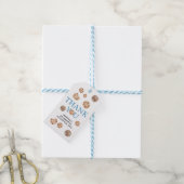 Zoete Cookie Jongen Eerste Verjaardag Blauwe Gingh Cadeaulabel (Met Touw)