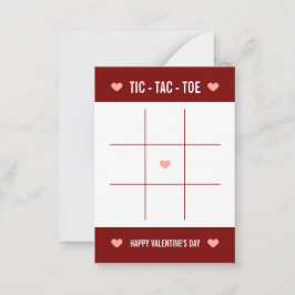 Zoete Cool Fun Tic Tac Toe Valentijnsdag Notitiekaartje