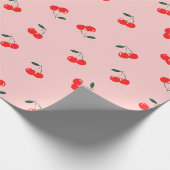 Zoete Coquette Kersenpatroon Cadeaupapier (Hoek)