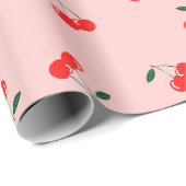 Zoete Coquette Kersenpatroon Cadeaupapier (Rol Hoek)