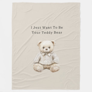 Zoete Crème Teddybeer in Trui Fleece Deken