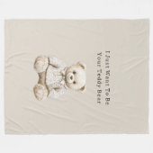Zoete Crème Teddybeer in Trui Fleece Deken (Voorkant (Horizontaal))