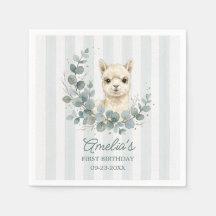 Zoete Crème Waterverf Alpaca Verjaardag