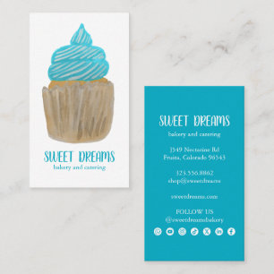 Zoete Cupcake Catering Bakkerij Blauwe Sociale Ico Visitekaartje