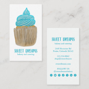 Zoete Cupcake Catering Bakkerij Blauwe Sociale Ico Visitekaartje
