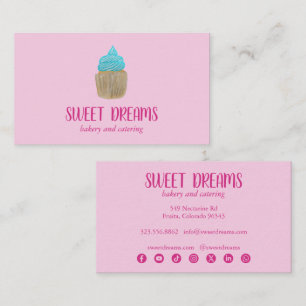 Zoete Cupcake Catering Bakkerij Charmerende Roze S Visitekaartje