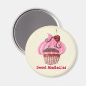 Zoete Cupcake en snorren Magneet (Voorkant / Achterkant)