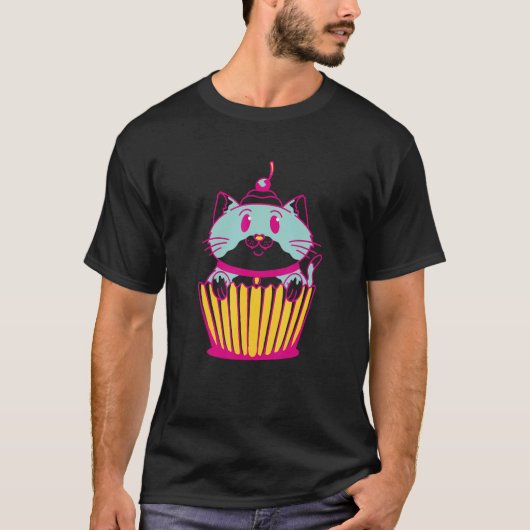 Zoete Cupcake Kat Muffin T-shirt (Voorkant)