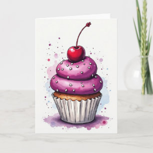 Zoete Cupcake Kunstkaart Kaart