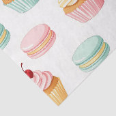 Zoete Cupcake Macaron Patroon Tissuepapier (Detail)