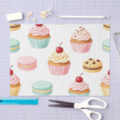 Zoete Cupcake Macaron Patroon Tissuepapier (Craft)