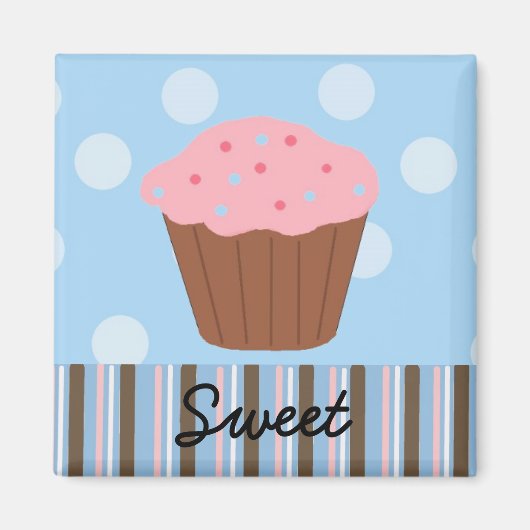 Zoete Cupcake Magneet (Voorkant)