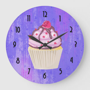 Zoete Cupcake met Framboos erop Grote Klok