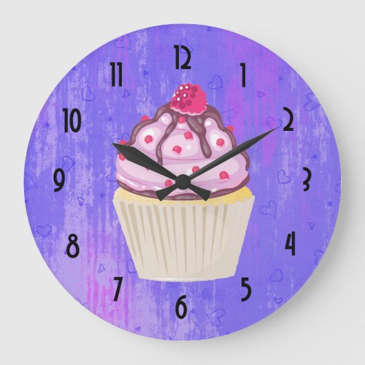 Zoete Cupcake met Framboos erop Grote Klok (Voorkant)