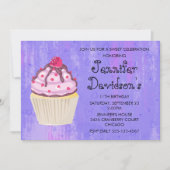 Zoete Cupcake met Framboos erop Kaart (Voorkant)
