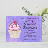 Zoete Cupcake met Framboos erop Kaart (Staand voorkant)