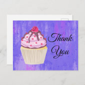 Zoete Cupcake met Framboos op Top Dank u Briefkaart (Voorkant / Achterkant)