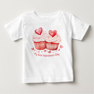 Zoete Cupcake met Hartjes Eerste Valentijnsdag