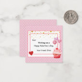 Zoete Cupcake Valentijnsdag voor kinderen Notitiekaartje (Voorkant / Achterkant in situ)