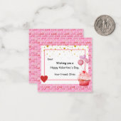 Zoete Cupcake Valentijnsdag voor kinderen Notitiekaartje (Voorkant / Achterkant in situ)