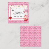 Zoete Cupcake Valentijnsdag voor kinderen Notitiekaartje (Voorkant / Achterkant)