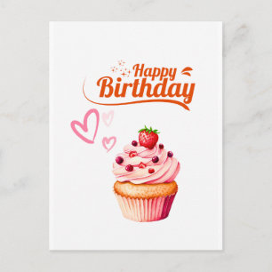 Zoete Cupcake Verjaardags Groet Ansichtkaart Briefkaart