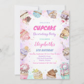 Zoete Cupcake Verjaardagsfeest Uitnodiging (Voorkant)