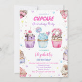 Zoete Cupcake Verjaardagsfeest Uitnodiging (Voorkant)