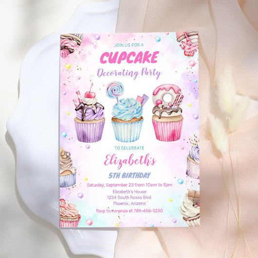 Zoete Cupcake Verjaardagsfeest Uitnodiging