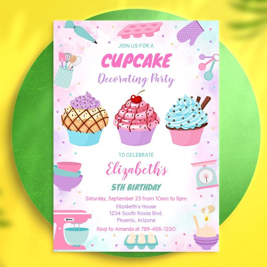 Zoete Cupcake Verjaardagsfeest Uitnodiging