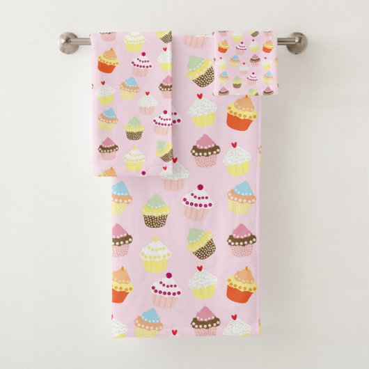 ZOETE CUPCAKES BADHANDDOEK SET BAD HANDDOEK (Insitu)