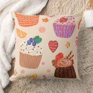 Zoete Cupcakes & Dessert Genietingen Patroon Kussen