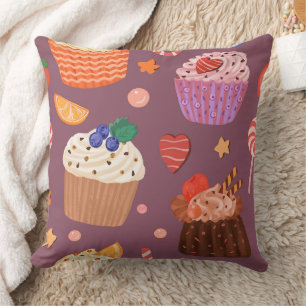 Zoete Cupcakes & Dessert Genietingen Patroon Kussen