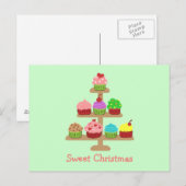 Zoete Cupcakes Kerstkaarten Feestdagenkaart (Voorkant / Achterkant)
