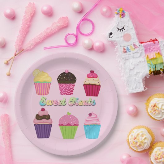 Zoete Cupcakes Papieren Bordje (Feest)
