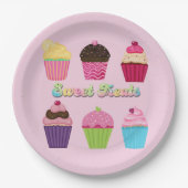 Zoete Cupcakes Papieren Bordje (Voorkant)