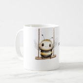 Zoete Cute Bij op Schommel Koffiemok (Voorkant links)