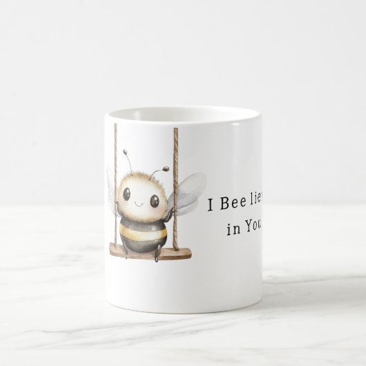 Zoete Cute Bij op Schommel Koffiemok (Center)