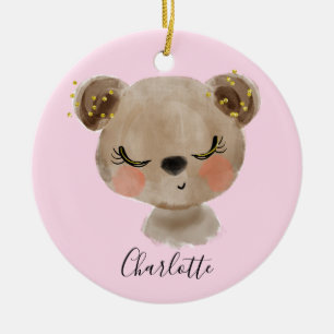 Zoete Cute Meisjesachtige Pastel Blozende Roze Bab Keramisch Ornament