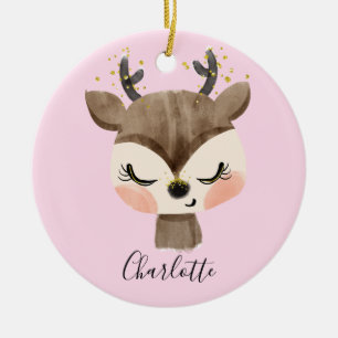 Zoete Cute & Meisjesachtige Pastel Blush Roze Baby Keramisch Ornament