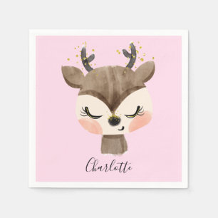 Zoete Cute & Meisjesachtige Pastel Blush Roze Baby Servet
