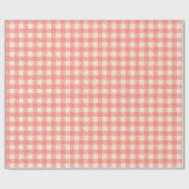 Zoete cute perzik roze geruit geruit geruit cadeaupapier (Vlak)