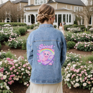 Zoete Cyber-Pop Vibes en Pastelkleurige Dromen Denim Jacket