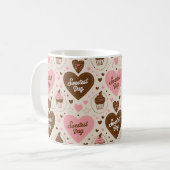 Zoete dagpatronen en geschenken voor geliefden koffiemok (Voorkant links)